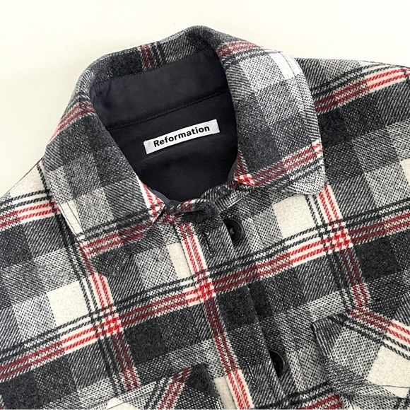 Reformation Woodside Plaid Shacket Jacket - Picture 8 of 15